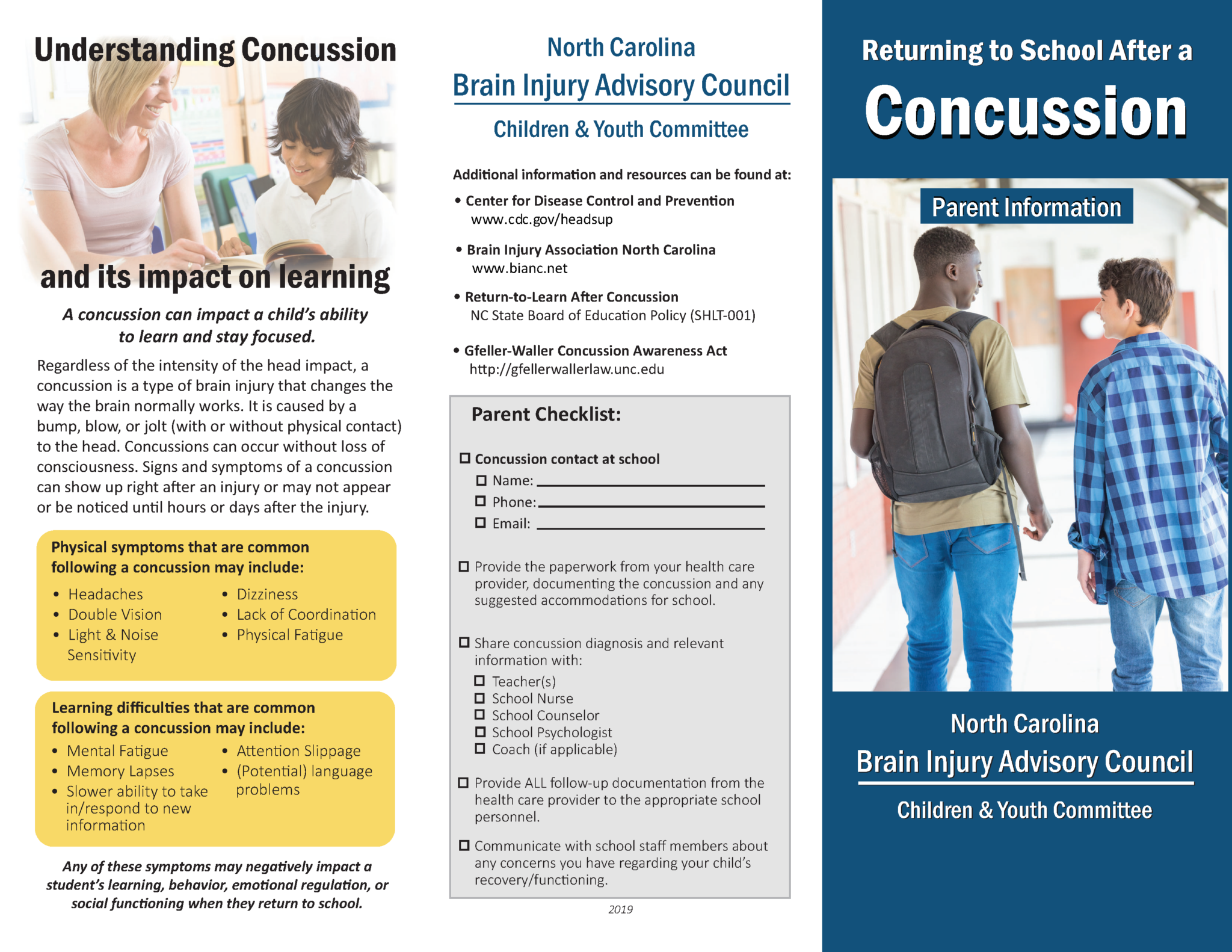 Concussion Information And Resources Nc School Psychology