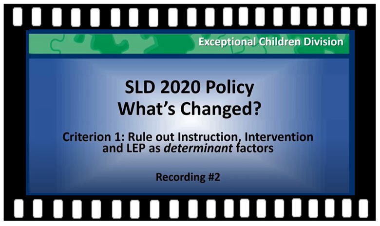SLD 2020 Policy What's Changed: Criterion 1