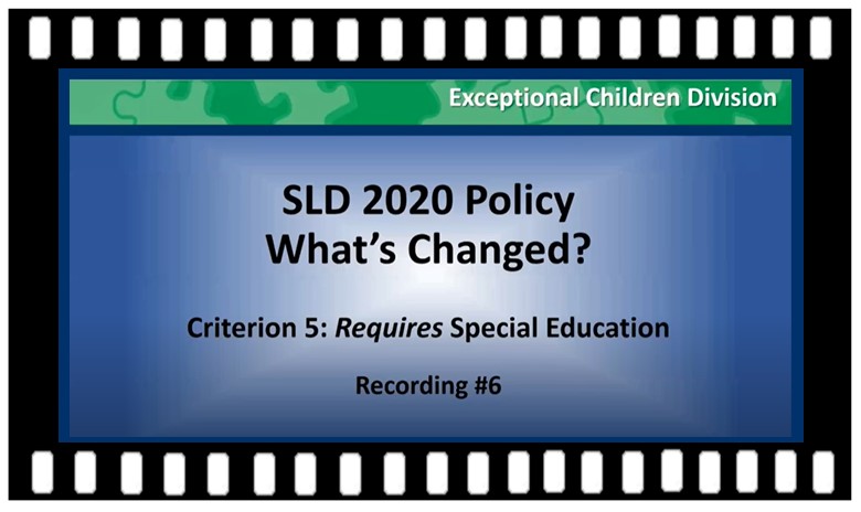 SLD 2020 Policy What's Changed: Criterion 5