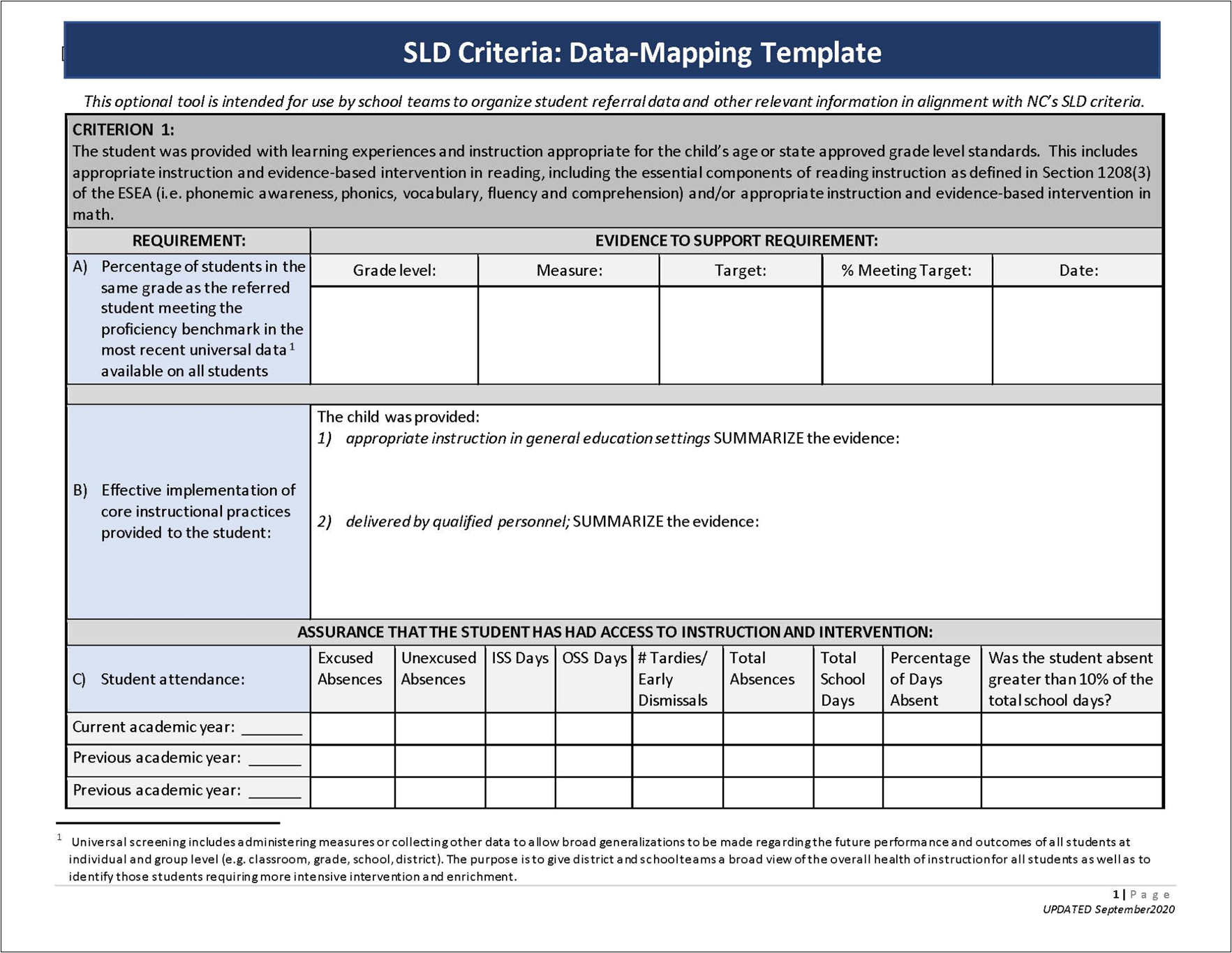 Mapping Document Template