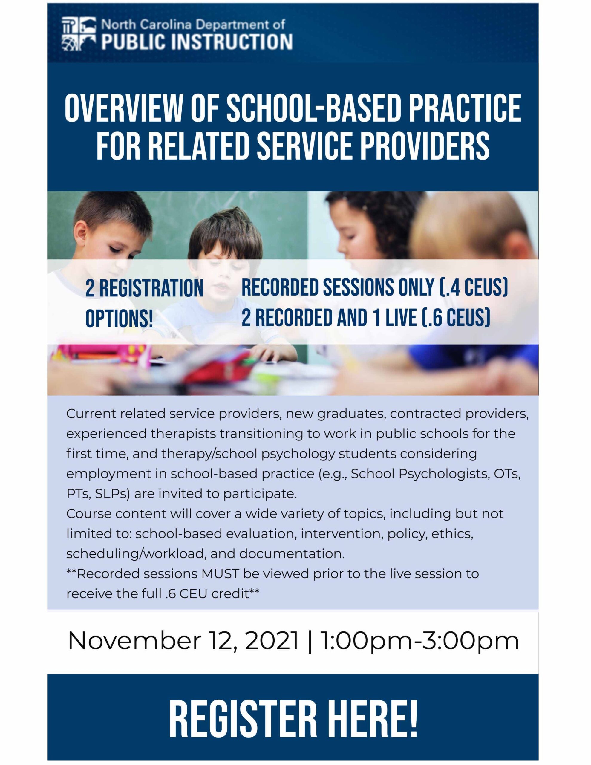 Overview of School-based Practice Flyer